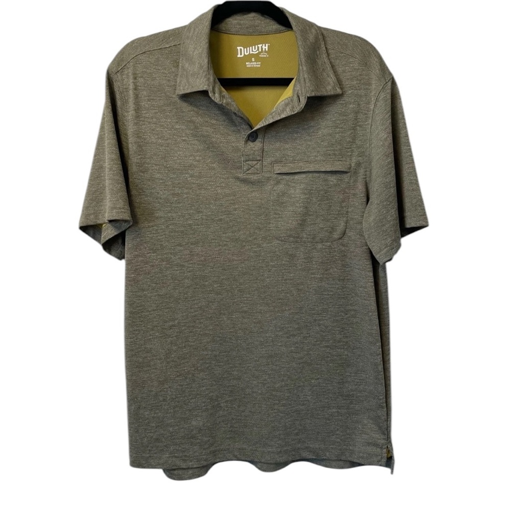 DULUTH TRADING CO POLO SHIRT PERFORMANCE RELAXED FIT OLIVE GREEN MENS S CASUAL